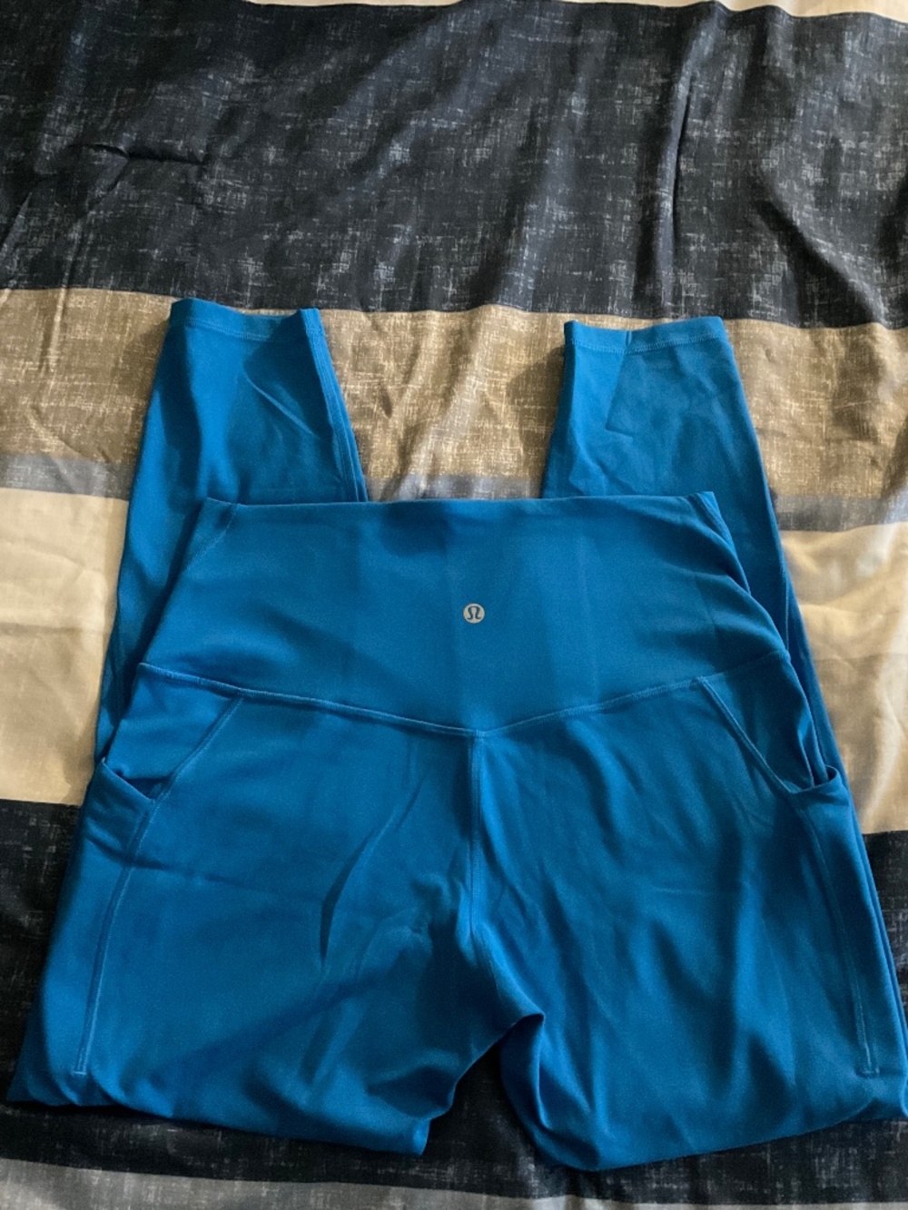 Lululemon Blue Leggings, With Pockets, Size 10
